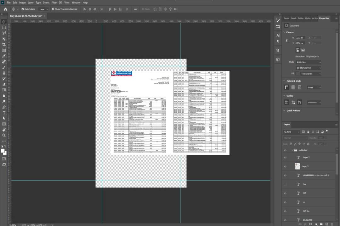 Inde Relevé de compte de la Banque centrale de l'Inde Modèle Word et PDF, 2 pages template